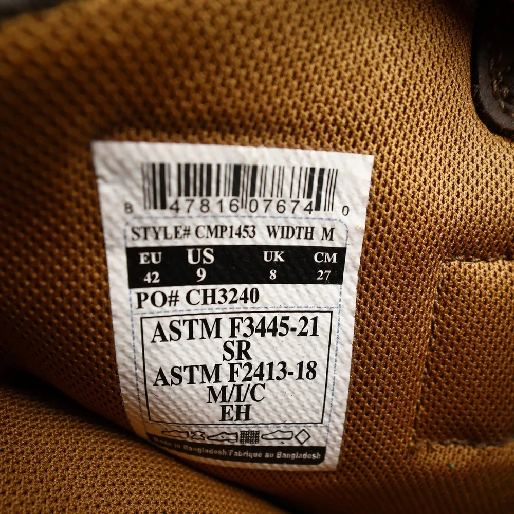 Carhartt Work Boots Mens 9 M Brown Leather Pull-On Waterproof CMP1453 NIB